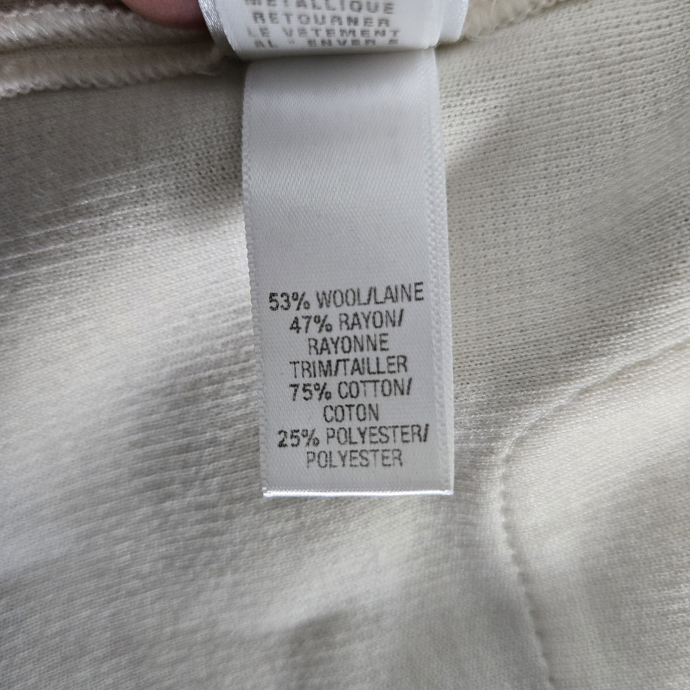 St John Womens Fringe Santana Knit Jacket Size 2 Cream Wool Old Money Preppy - Picture 6 of 9